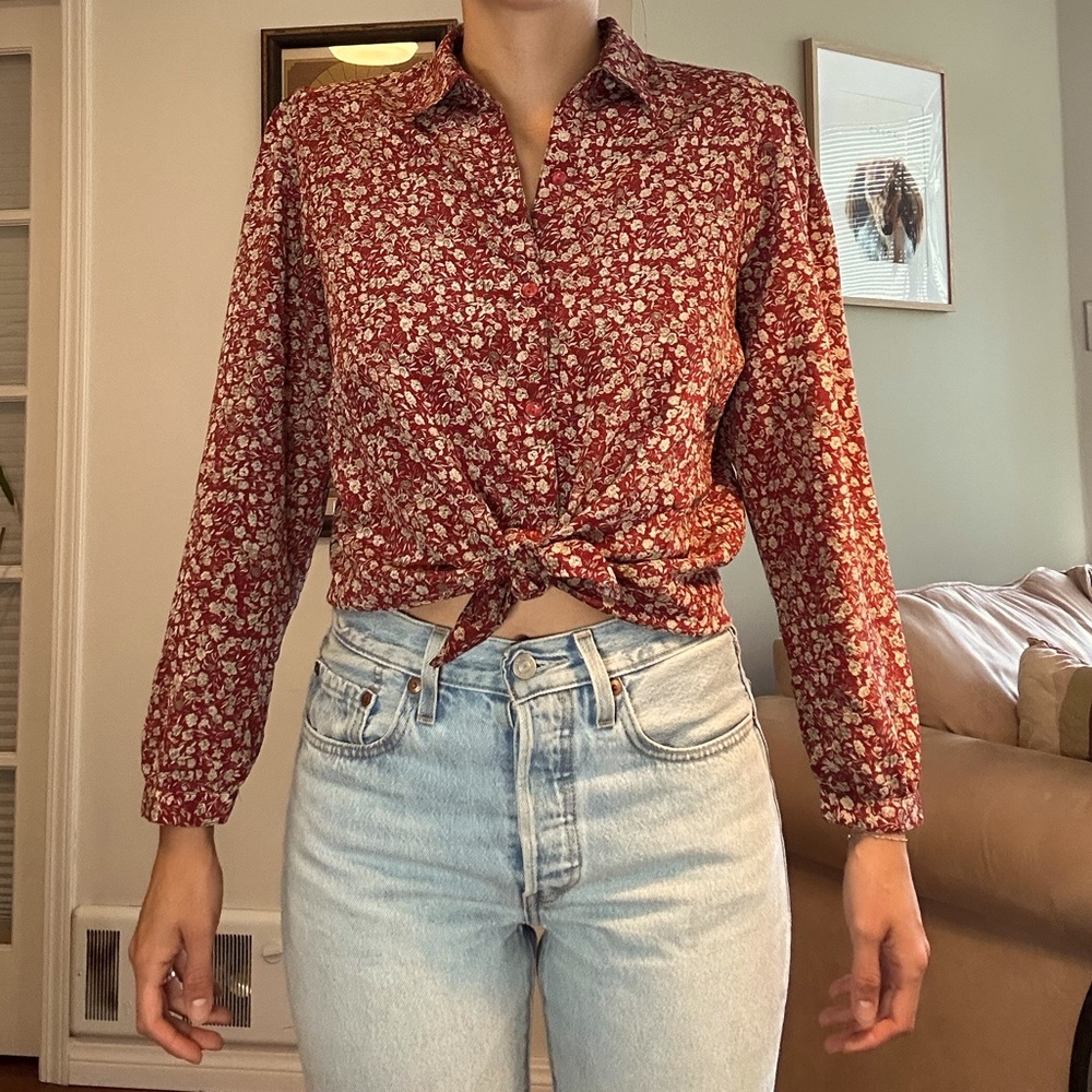 Floral Red Women's Top